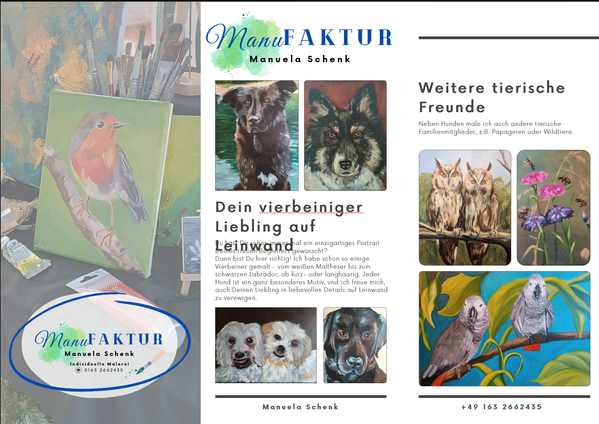 Vorderseite des Informationsflyers von ManuFAKTUR Schenk