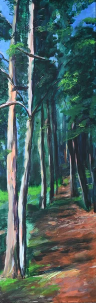 Handgemaltes Gemälde „Waldweg Kottenforst Bonn“ – Acryl auf Leinwand, 30 × 90 cm von Manuela Schenk